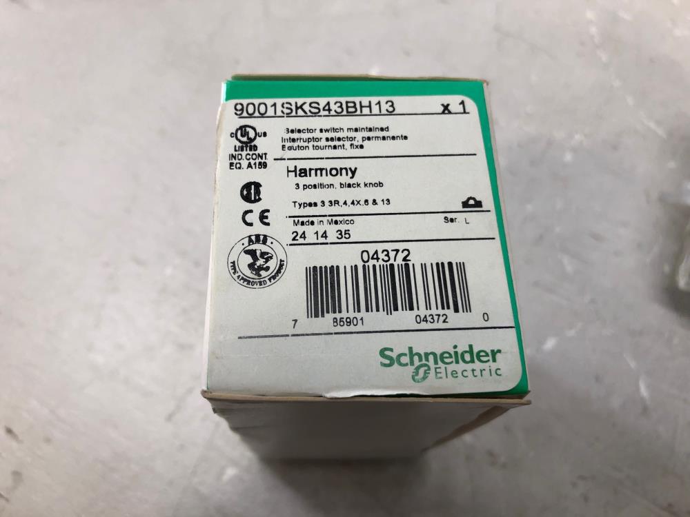 Lot of (2) Schneider Electric Harmony Selector Switch 9001SKS43BH13